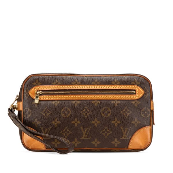 Pre-owned Louis Vuitton Monogram Marly Dragonne GM Brown