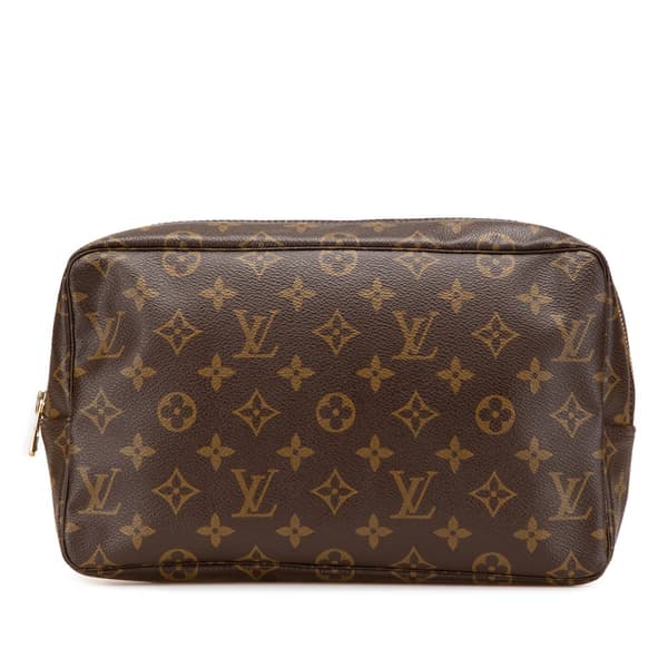 Pre-owned Louis Vuitton Monogram Trousse Toilette 28 Brown