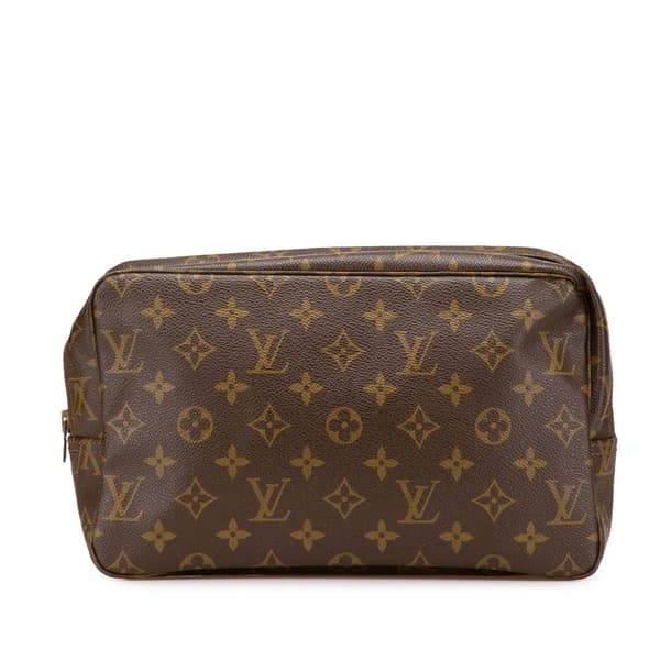Pre-owned Louis Vuitton Monogram Trousse Toilette 28 Brown