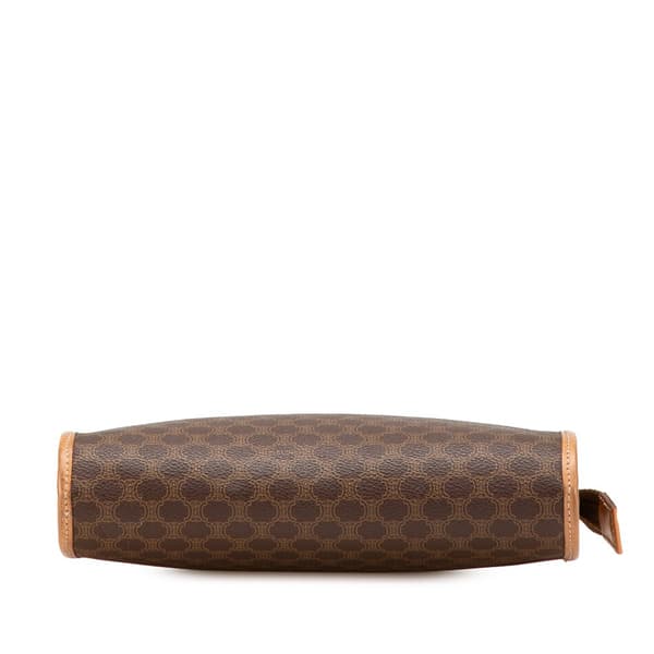 Pre-owned Celine Macadam Coated Canvas Clutch Brown