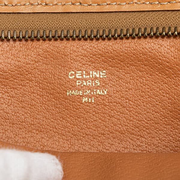 Pre-owned Celine Macadam Coated Canvas Clutch Brown