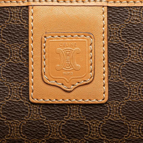 Pre-owned Celine Macadam Coated Canvas Clutch Brown