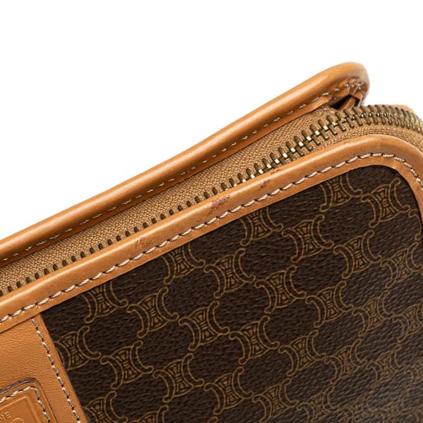 Pre-owned Celine Macadam Coated Canvas Clutch Brown