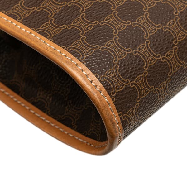 Pre-owned Celine Macadam Coated Canvas Clutch Brown