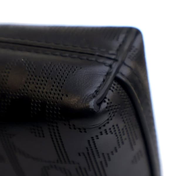Pre-owned Dior Perforated Oblique Calfskin Galaxy Pouch Black