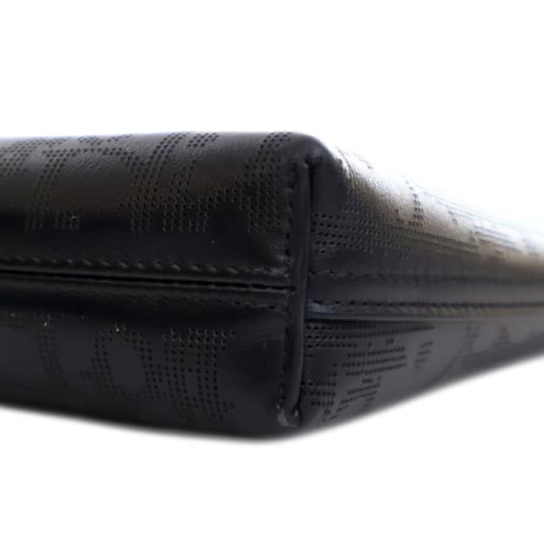 Pre-owned Dior Perforated Oblique Calfskin Galaxy Pouch Black