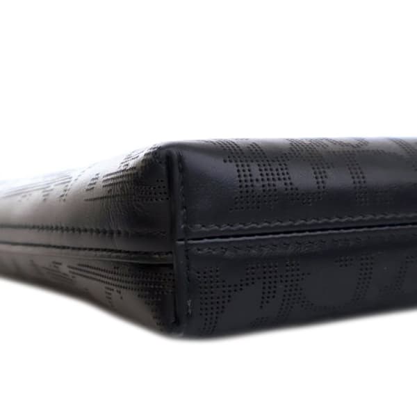 Pre-owned Dior Perforated Oblique Calfskin Galaxy Pouch Black
