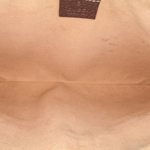 Pre-owned Gucci Large GG Supreme Ophidia Web Clutch Brown