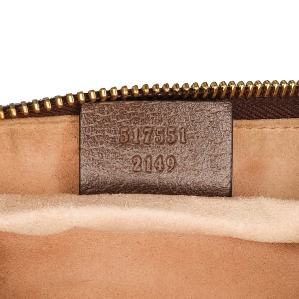 Pre-owned Gucci Large GG Supreme Ophidia Web Clutch Brown
