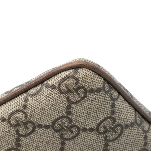 Pre-owned Gucci Large GG Supreme Ophidia Web Clutch Brown