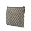 Miniatyrbillede 2 af 10: Pre-owned Gucci Large GG Supreme Ophidia Web Clutch Brown