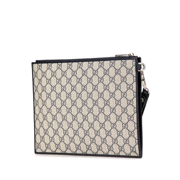 Pre-owned Gucci GG Supreme Interlocking G Clutch Brown