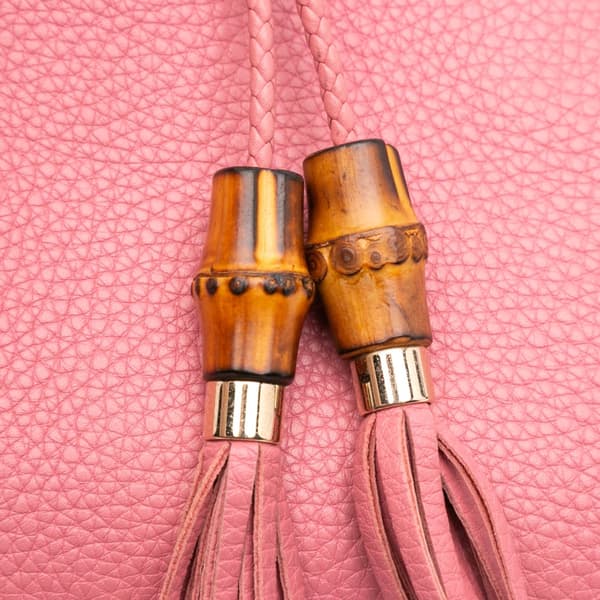 Pre-owned Gucci Calfskin Bamboo Clutch Pink