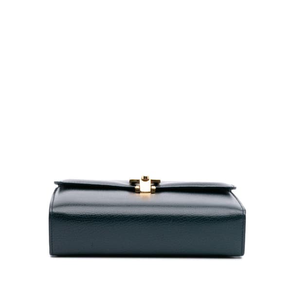 Pre-owned Ferragamo Leather Gancini Clutch Blue