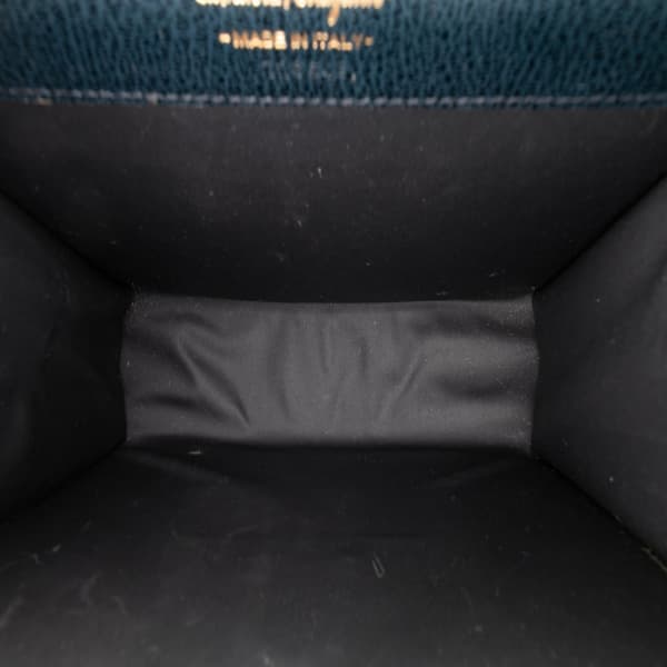 Pre-owned Ferragamo Leather Gancini Clutch Blue