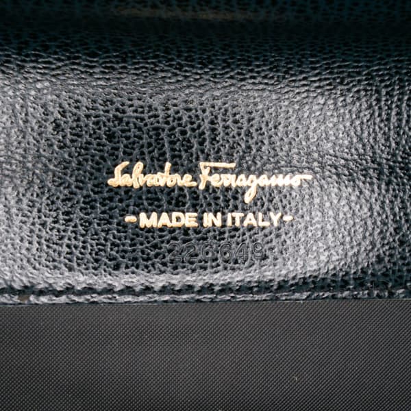 Pre-owned Ferragamo Leather Gancini Clutch Blue
