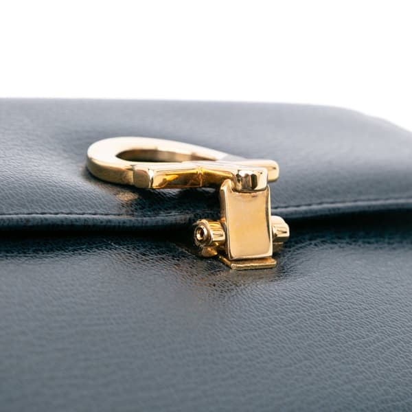 Pre-owned Ferragamo Leather Gancini Clutch Blue