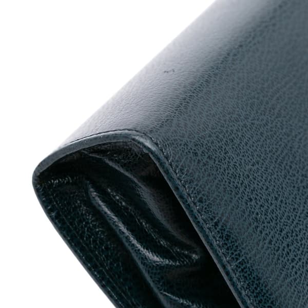 Pre-owned Ferragamo Leather Gancini Clutch Blue