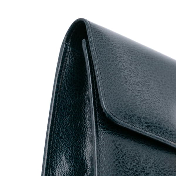 Pre-owned Ferragamo Leather Gancini Clutch Blue