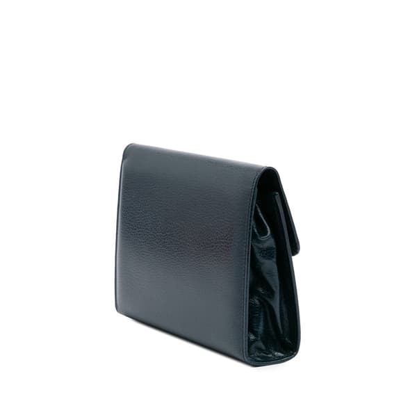 Pre-owned Ferragamo Leather Gancini Clutch Blue