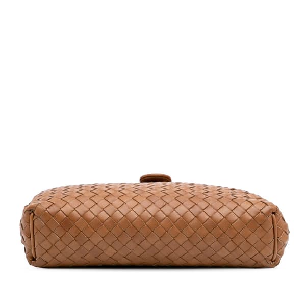 Pre-owned Bottega Veneta Small Nappa Intrecciato The Lauren 1980 Clutch Brown