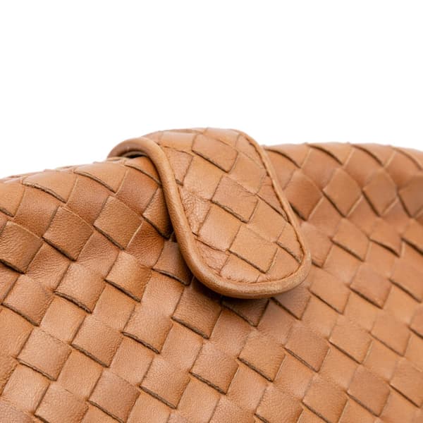 Pre-owned Bottega Veneta Small Nappa Intrecciato The Lauren 1980 Clutch Brown