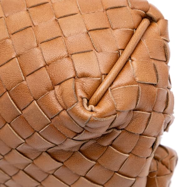 Pre-owned Bottega Veneta Small Nappa Intrecciato The Lauren 1980 Clutch Brown
