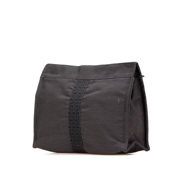 Pre-owned Hermès Canvas Herline Clutch Gray