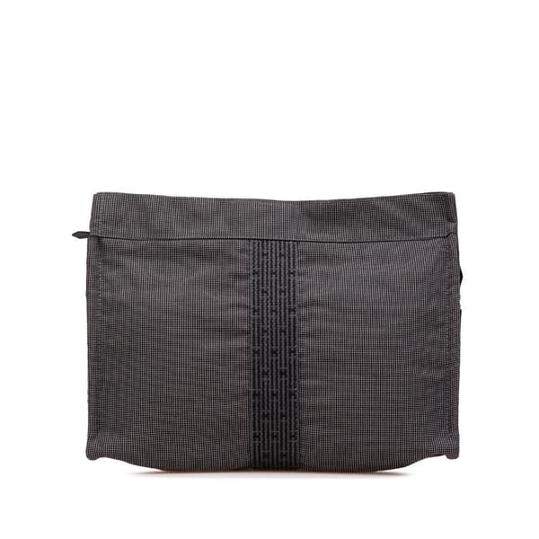 Pre-owned Hermès Canvas Herline Clutch Gray
