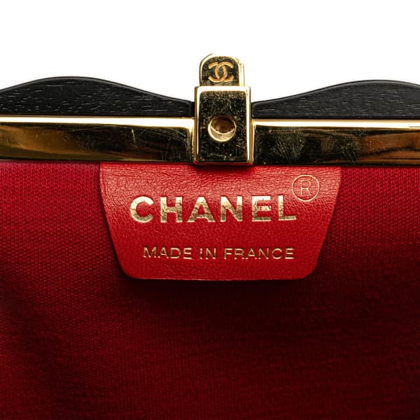 Pre-owned Chanel CC Quilted Suede Kiss Lock Clutch Brown