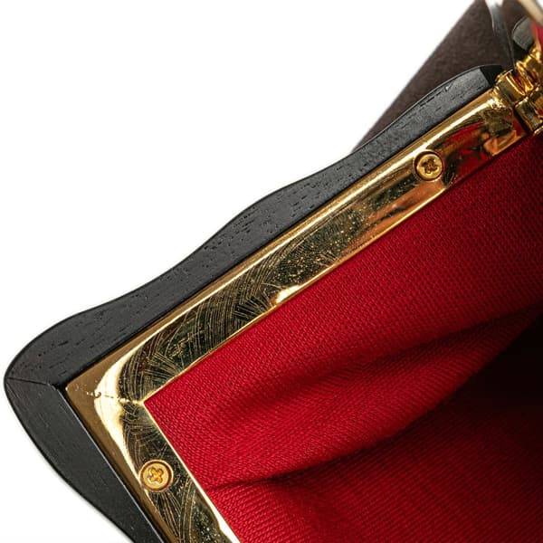 Pre-owned Chanel CC Quilted Suede Kiss Lock Clutch Brown
