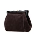 Miniatyrbillede 2 af 10: Pre-owned Chanel CC Quilted Suede Kiss Lock Clutch Brown