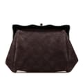 Miniatyrbillede 1 af 10: Pre-owned Chanel CC Quilted Suede Kiss Lock Clutch Brown