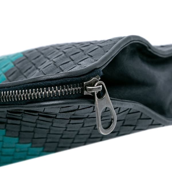 Pre-owned Bottega Veneta Tricolor Nappa Intrecciato Clutch Black