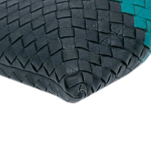 Pre-owned Bottega Veneta Tricolor Nappa Intrecciato Clutch Black