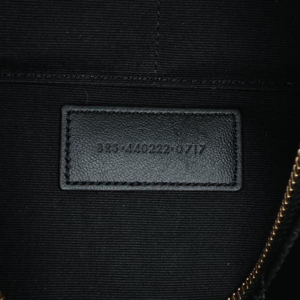 Pre-owned Saint Laurent Leather Chevron Monogram Document Holder Black