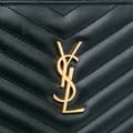 Miniatyrbilde 8 av 10: Pre-owned Saint Laurent Leather Chevron Monogram Document Holder Black