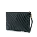 Miniatyrbilde 2 av 10: Pre-owned Saint Laurent Leather Chevron Monogram Document Holder Black