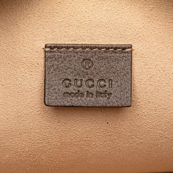 Pre-owned Gucci Large GG Supreme Ophidia Web Clutch Brown