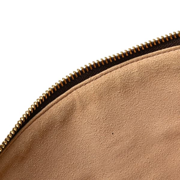 Pre-owned Gucci Large GG Supreme Ophidia Web Clutch Brown