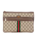 Pikkukuva 1 / 10: Pre-owned Gucci Large GG Supreme Ophidia Web Clutch Brown