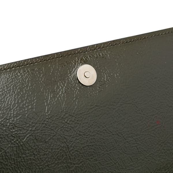 Pre-owned Yves Saint Laurent Large Patent Belle De Jour Clutch Brown