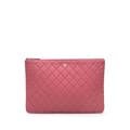 Miniatyrbilde 1 av 8: Pre-owned Chanel Large Quilted Caviar O Case Clutch Pink