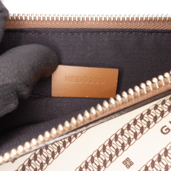 Pre-owned Givenchy Canvas Logo Clutch Brown