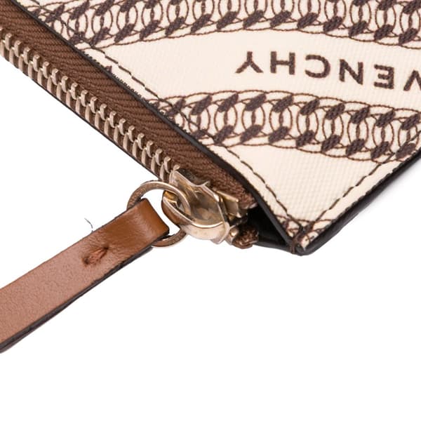 Pre-owned Givenchy Canvas Logo Clutch Brown