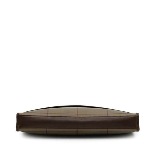 Pre-owned Burberry Vintage Check Nylon Clutch Brown