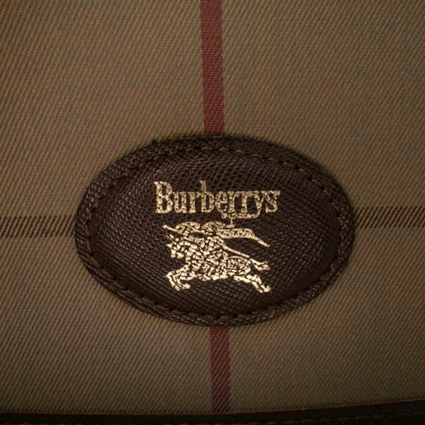 Pre-owned Burberry Vintage Check Nylon Clutch Brown