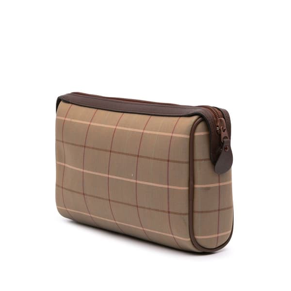 Pre-owned Burberry Vintage Check Canvas Clutch Brown