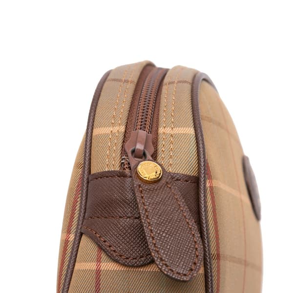 Pre-owned Burberry Vintage Check Canvas Clutch Brown