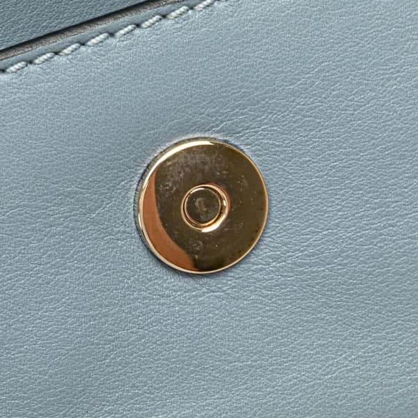 Pre-owned Valentino Nappa Rockstud Bangle Clutch Blue